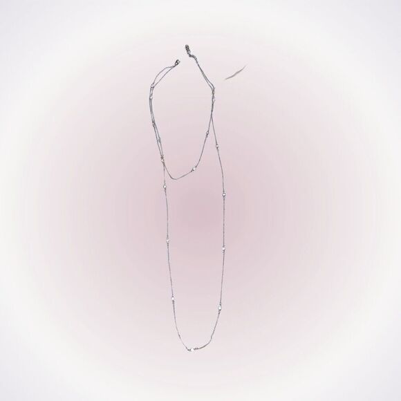 Silver layered two chain necklace | Sz OS - Picture 1 of 4